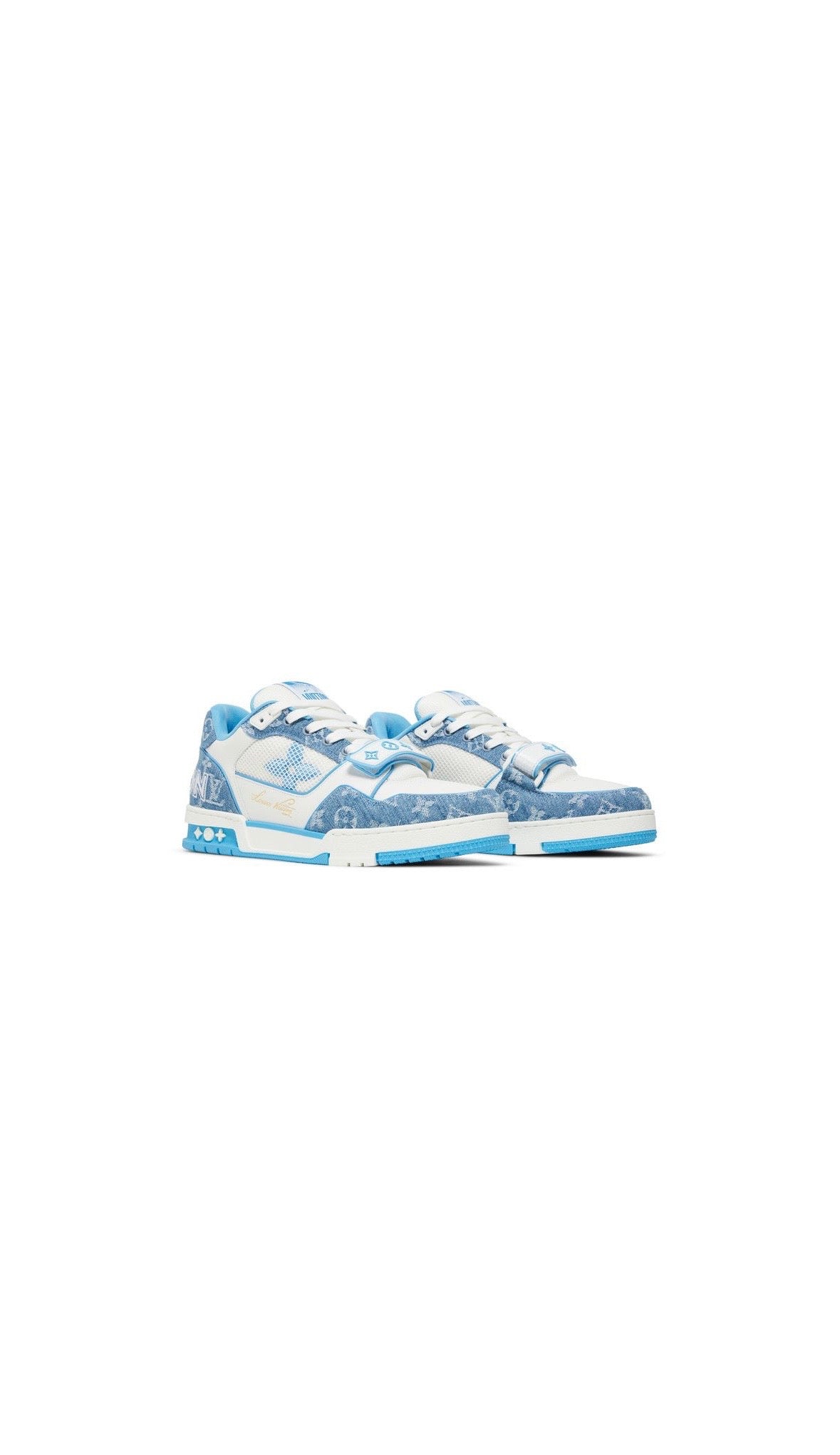 Louis Vuitton Trainer Blue Denim & White